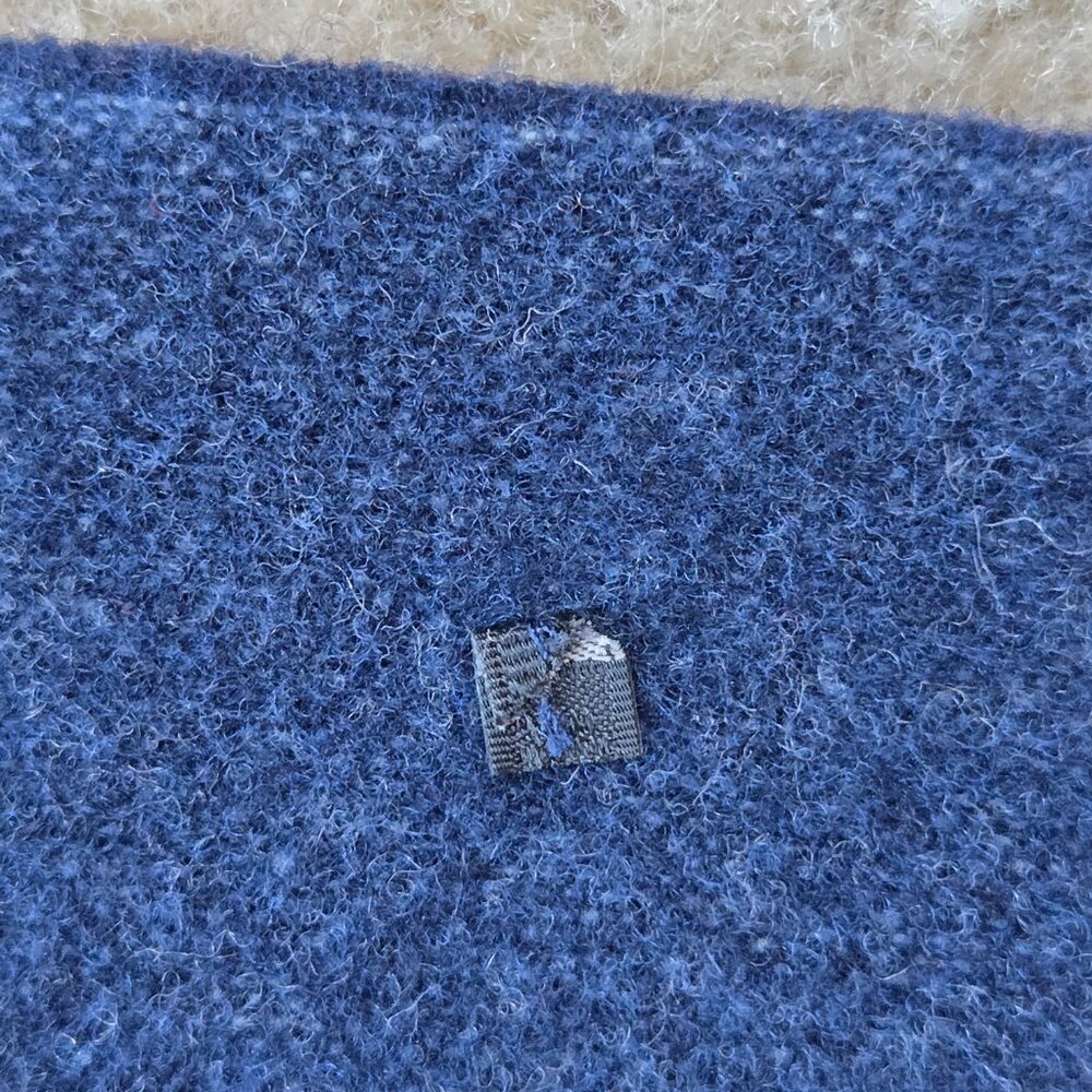 NWOT J. Crew Cream Wool Scarf with Navy Stripes - Picture 8 of 10